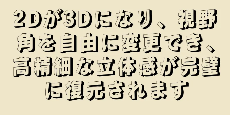 2Dが3Dになり、視野角を自由に変更でき、高精細な立体感が完璧に復元されます