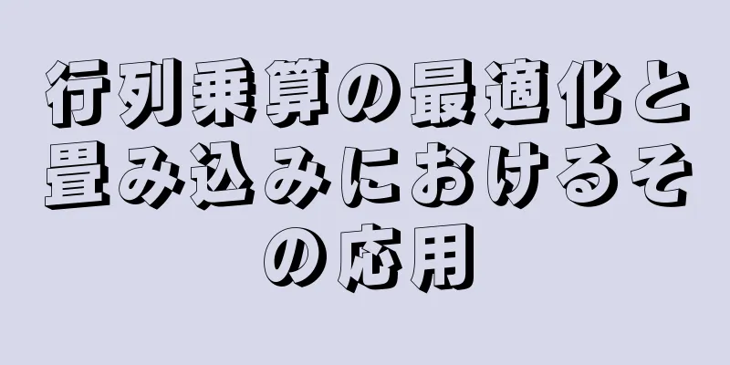 行列乗算の最適化と畳み込みにおけるその応用