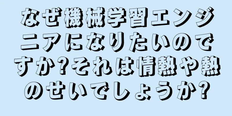 なぜ機械学習エンジニアになりたいのですか?それは情熱や熱のせいでしょうか?