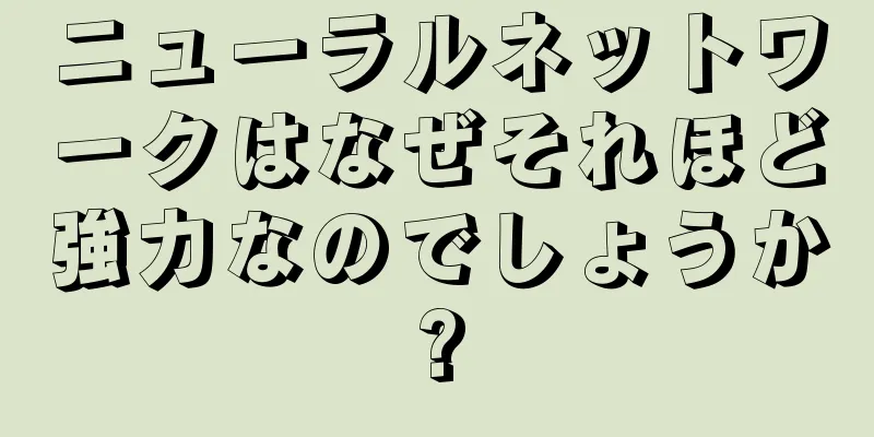 ニューラルネットワークはなぜそれほど強力なのでしょうか?