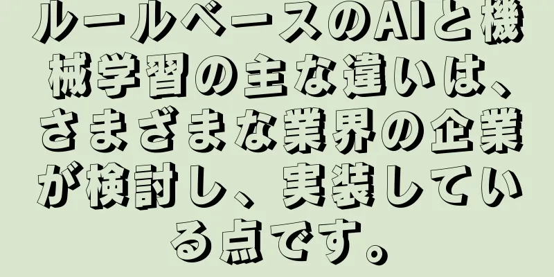 ルールベースのAIと機械学習の主な違いは、さまざまな業界の企業が検討し、実装している点です。