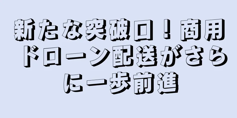 新たな突破口！商用ドローン配送がさらに一歩前進