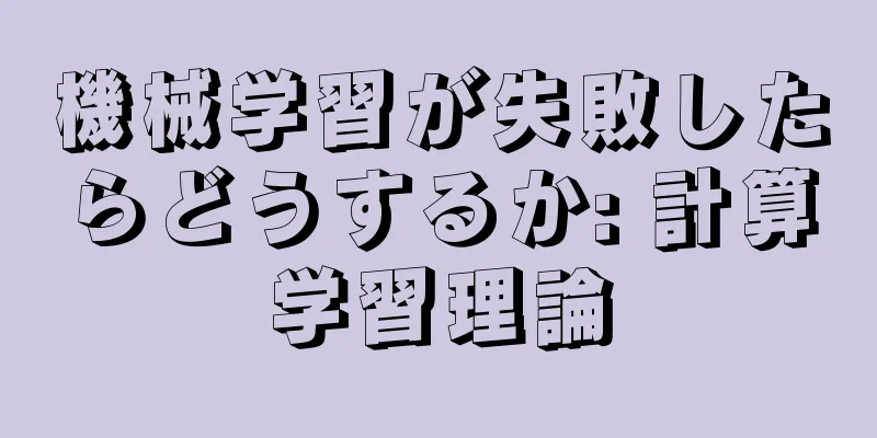 機械学習が失敗したらどうするか: 計算学習理論
