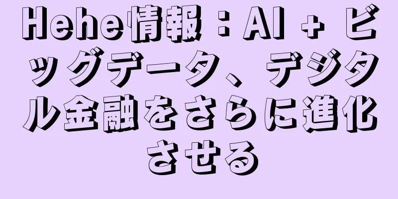 Hehe情報：AI + ビッグデータ、デジタル金融をさらに進化させる