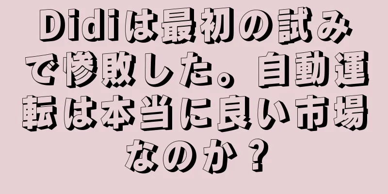Didiは最初の試みで惨敗した。自動運転は本当に良い市場なのか？