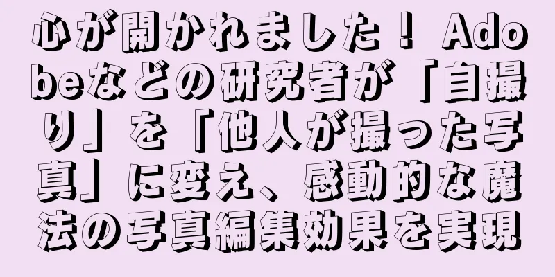 心が開かれました！ Adobeなどの研究者が「自撮り」を「他人が撮った写真」に変え、感動的な魔法の写真編集効果を実現