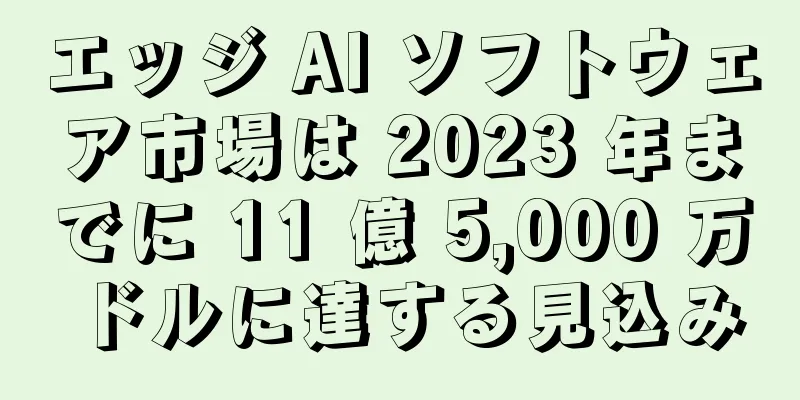 エッジ AI ソフトウェア市場は 2023 年までに 11 億 5,000 万ドルに達する見込み