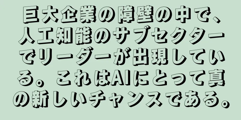 巨大企業の障壁の中で、人工知能のサブセクターでリーダーが出現している。これはAIにとって真の新しいチャンスである。