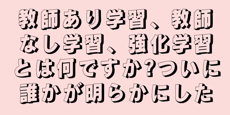 教師あり学習、教師なし学習、強化学習とは何ですか?ついに誰かが明らかにした