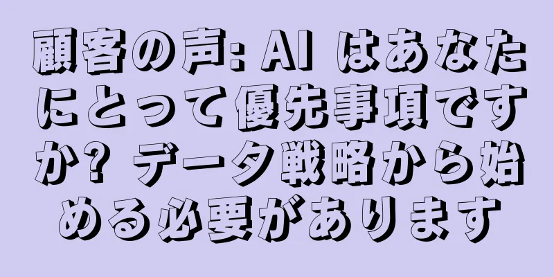 顧客の声: AI はあなたにとって優先事項ですか? データ戦略から始める必要があります
