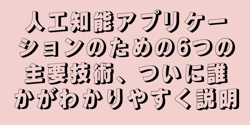 人工知能アプリケーションのための6つの主要技術、ついに誰かがわかりやすく説明