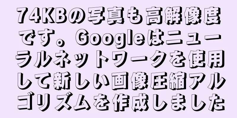 74KBの写真も高解像度です。Googleはニューラルネットワークを使用して新しい画像圧縮アルゴリズムを作成しました