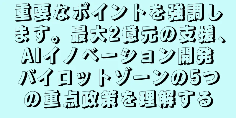 重要なポイントを強調します。最大2億元の支援、AIイノベーション開発パイロットゾーンの5つの重点政策を理解する