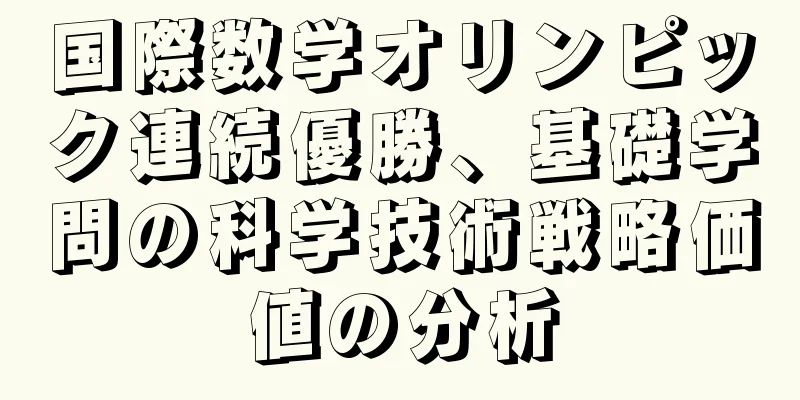国際数学オリンピック連続優勝、基礎学問の科学技術戦略価値の分析