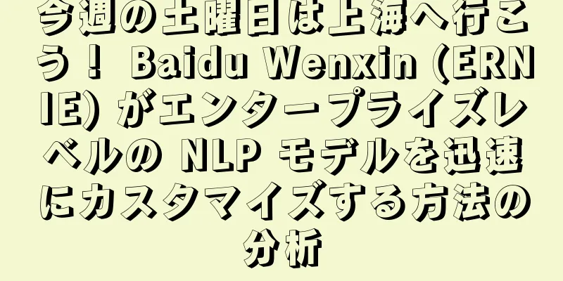今週の土曜日は上海へ行こう！ Baidu Wenxin (ERNIE) がエンタープライズレベルの NLP モデルを迅速にカスタマイズする方法の分析