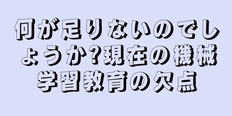 何が足りないのでしょうか?現在の機械学習教育の欠点