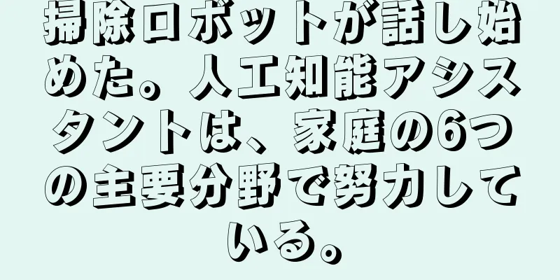 掃除ロボットが話し始めた。人工知能アシスタントは、家庭の6つの主要分野で努力している。