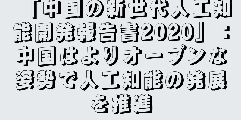 「中国の新世代人工知能開発報告書2020」：中国はよりオープンな姿勢で人工知能の発展を推進