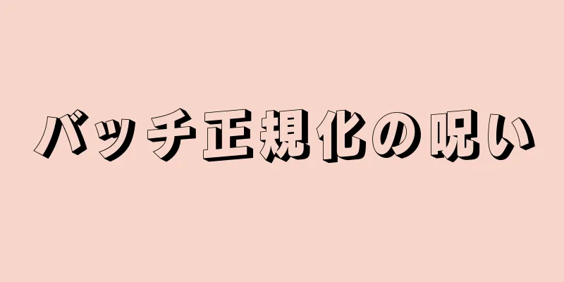 バッチ正規化の呪い