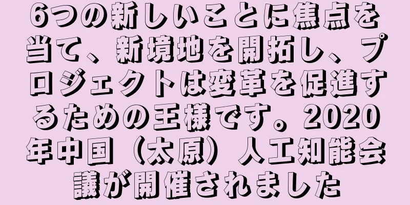 6つの新しいことに焦点を当て、新境地を開拓し、プロジェクトは変革を促進するための王様です。2020年中国（太原）人工知能会議が開催されました
