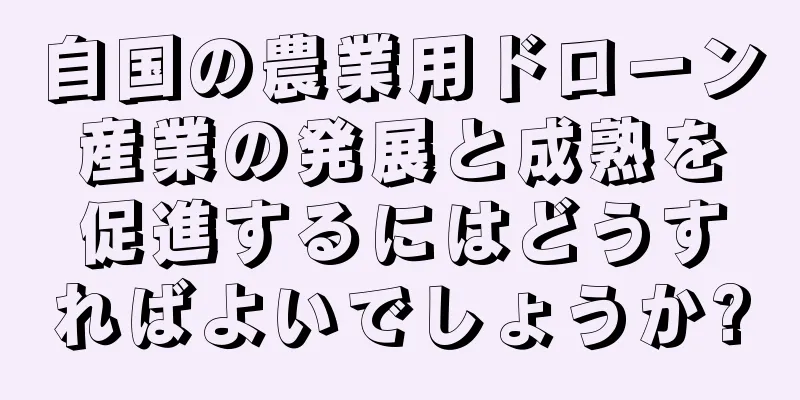 自国の農業用ドローン産業の発展と成熟を促進するにはどうすればよいでしょうか?