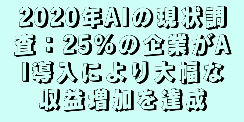 2020年AIの現状調査：25%の企業がAI導入により大幅な収益増加を達成