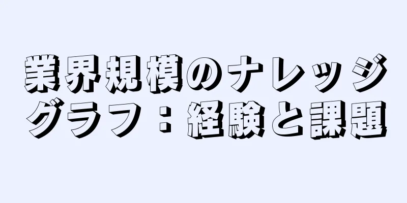 業界規模のナレッジグラフ：経験と課題