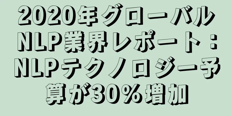 2020年グローバルNLP業界レポート：NLPテクノロジー予算が30％増加