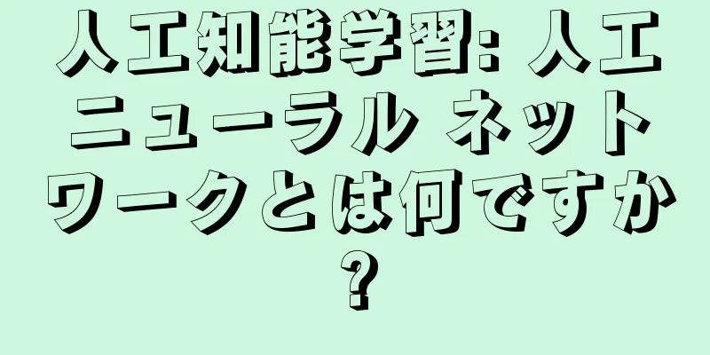 人工知能学習: 人工ニューラル ネットワークとは何ですか?