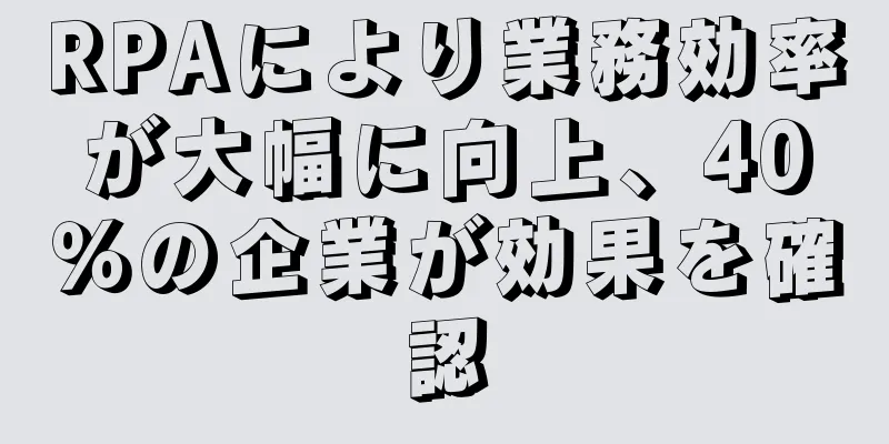 RPAにより業務効率が大幅に向上、40％の企業が効果を確認