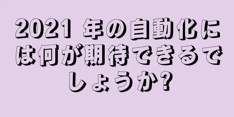 2021 年の自動化には何が期待できるでしょうか?
