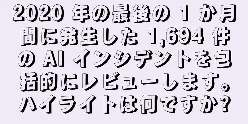 2020 年の最後の 1 か月間に発生した 1,694 件の AI インシデントを包括的にレビューします。ハイライトは何ですか?