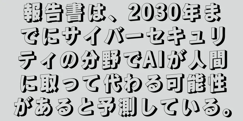 報告書は、2030年までにサイバーセキュリティの分野でAIが人間に取って代わる可能性があると予測している。