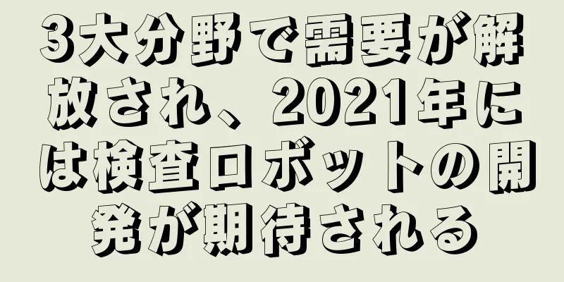 3大分野で需要が解放され、2021年には検査ロボットの開発が期待される