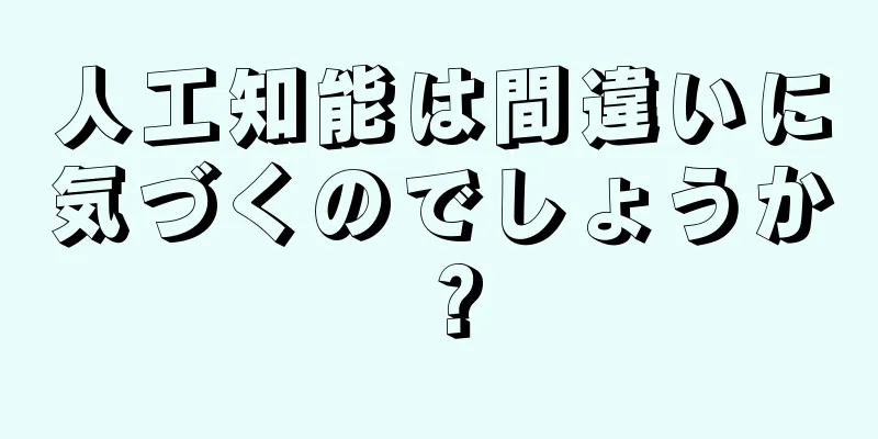人工知能は間違いに気づくのでしょうか？
