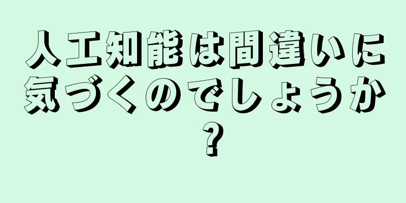 人工知能は間違いに気づくのでしょうか？