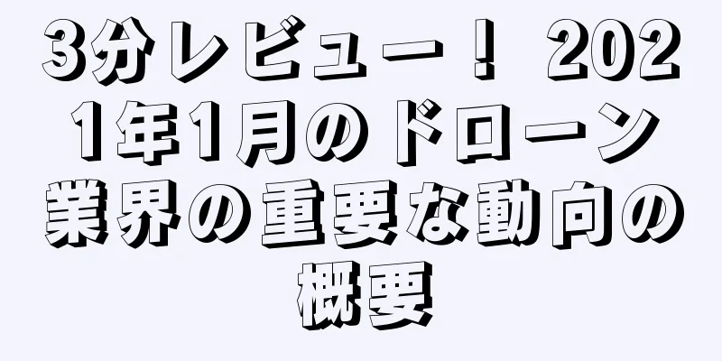 3分レビュー！ 2021年1月のドローン業界の重要な動向の概要
