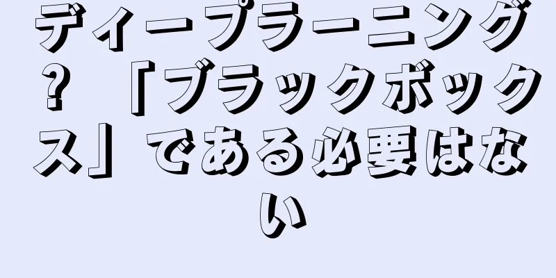 ディープラーニング？ 「ブラックボックス」である必要はない