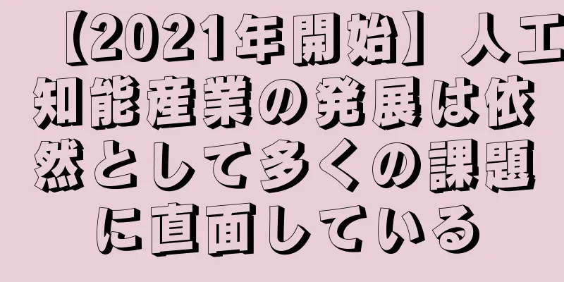 【2021年開始】人工知能産業の発展は依然として多くの課題に直面している