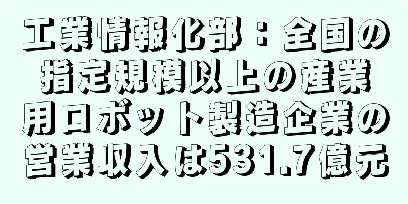 工業情報化部：全国の指定規模以上の産業用ロボット製造企業の営業収入は531.7億元