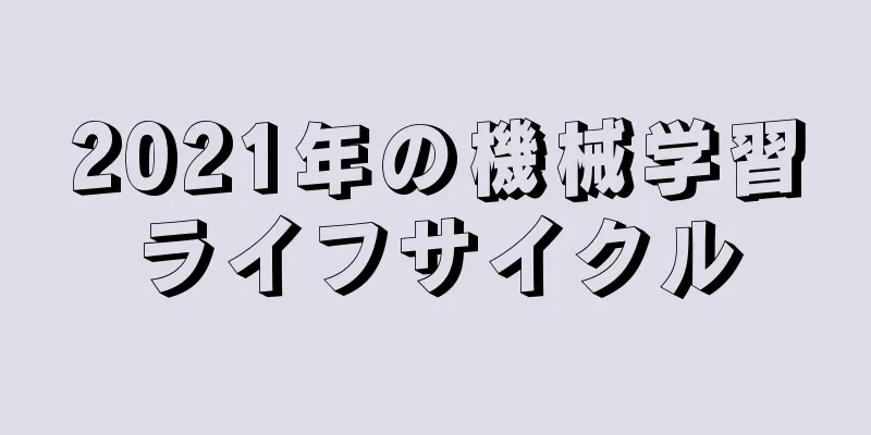 2021年の機械学習ライフサイクル