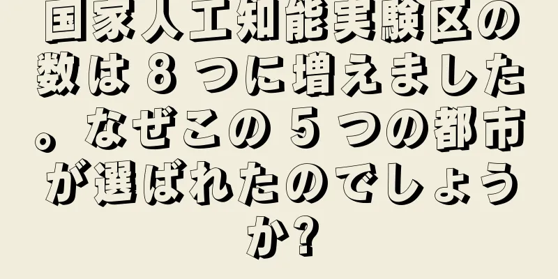 国家人工知能実験区の数は 8 つに増えました。なぜこの 5 つの都市が選ばれたのでしょうか?