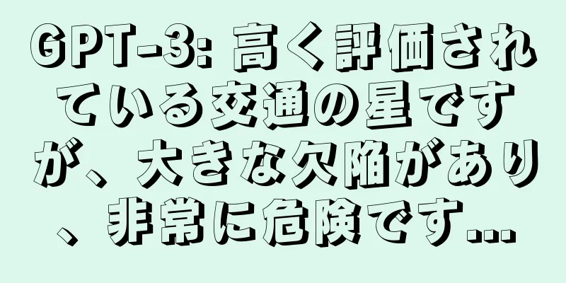 GPT-3: 高く評価されている交通の星ですが、大きな欠陥があり、非常に危険です...