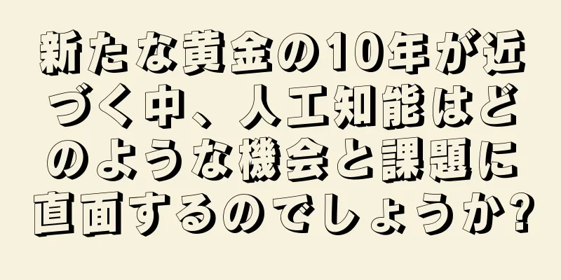 新たな黄金の10年が近づく中、人工知能はどのような機会と課題に直面するのでしょうか?