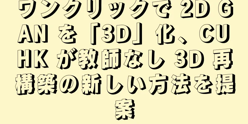 ワンクリックで 2D GAN を「3D」化、CUHK が教師なし 3D 再構築の新しい方法を提案
