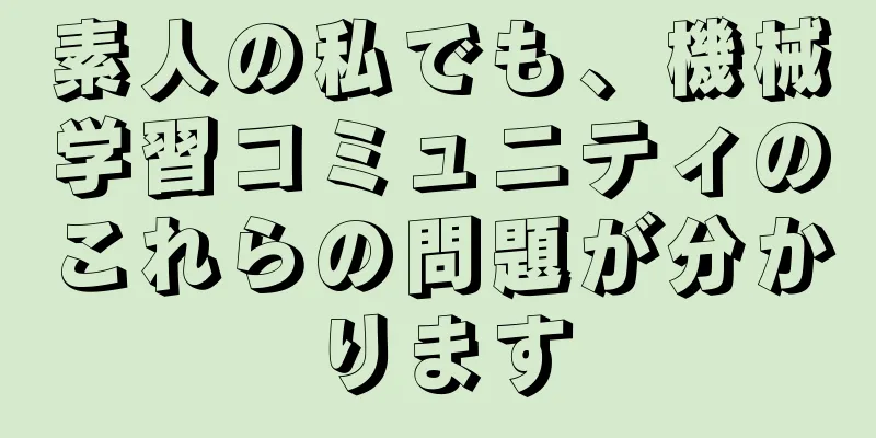 素人の私でも、機械学習コミュニティのこれらの問題が分かります