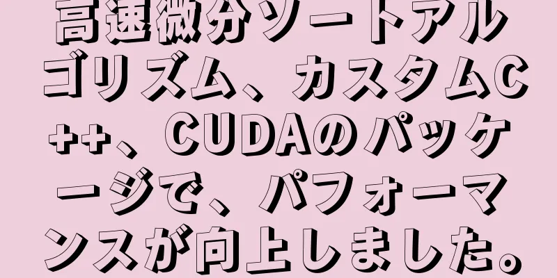 高速微分ソートアルゴリズム、カスタムC++、CUDAのパッケージで、パフォーマンスが向上しました。
