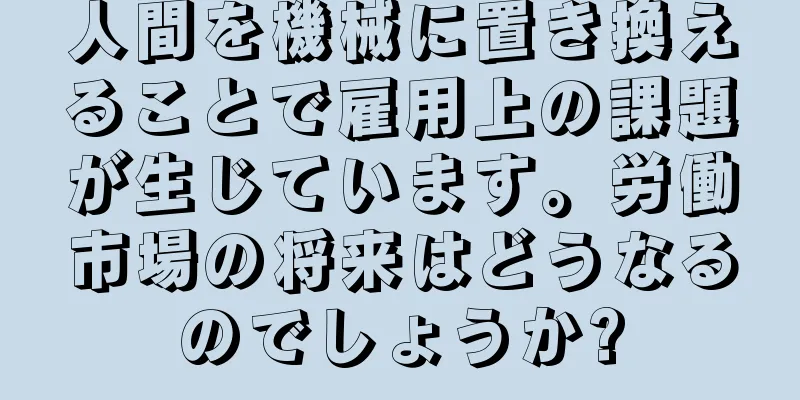 人間を機械に置き換えることで雇用上の課題が生じています。労働市場の将来はどうなるのでしょうか?