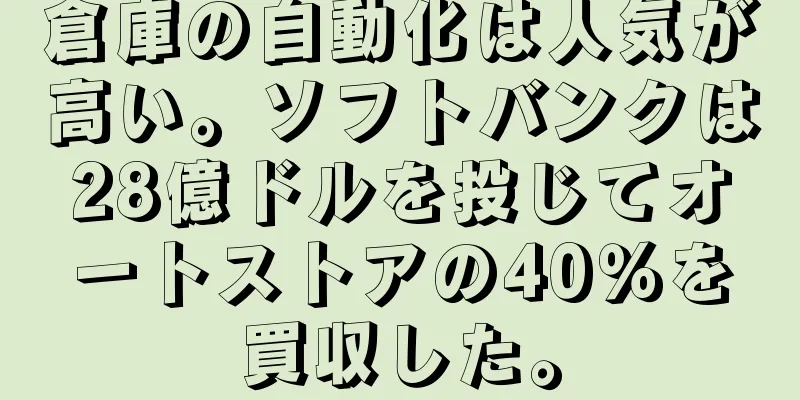 倉庫の自動化は人気が高い。ソフトバンクは28億ドルを投じてオートストアの40％を買収した。