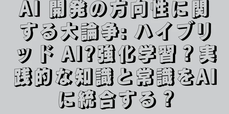 AI 開発の方向性に関する大論争: ハイブリッド AI?強化学習？実践的な知識と常識をAIに統合する？